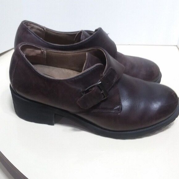 Eastland Amherst Monk-Strap Loafers, Dark Brown Leather, Chunky Sole, Womens 8 - Picture 3 of 10